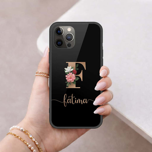 iPhone 12 Pro - Personalized Alphabet Series - HQ Ultra Shine Premium Infinity Glass Soft Silicon Borders Case