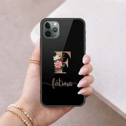 iPhone 11 Pro - Personalized Alphabet Series - HQ Ultra Shine Premium Infinity Glass Soft Silicon Borders Case