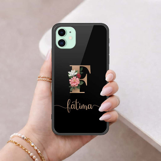 iPhone 11 - Personalized Alphabet Series - HQ Ultra Shine Premium Infinity Glass Soft Silicon Borders Case