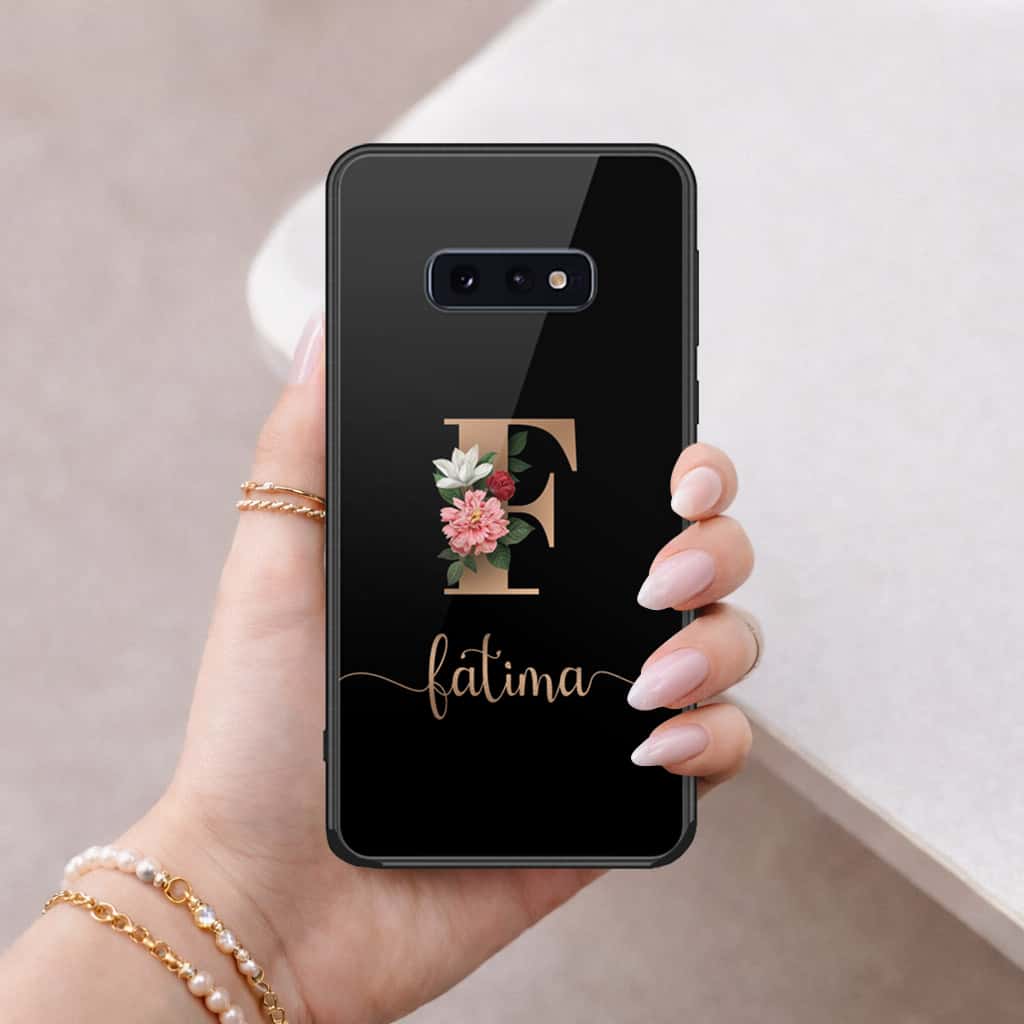 Samsung Galaxy S10e Cover - Personalized Alphabet Series - HQ Ultra Shine Premium Infinity Glass Soft Silicon Borders Case
