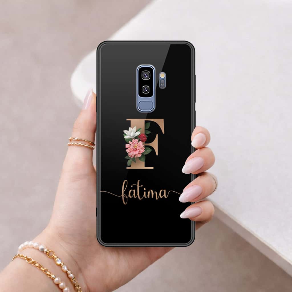 Samsung Galaxy S9 Plus Cover - Personalized Alphabet Series - HQ Ultra Shine Premium Infinity Glass Soft Silicon Borders Case