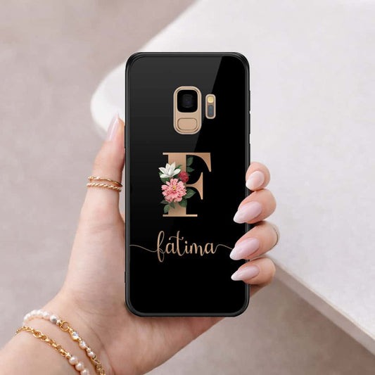 Samsung Galaxy S9 Cover - Personalized Alphabet Series - HQ Ultra Shine Premium Infinity Glass Soft Silicon Borders Case