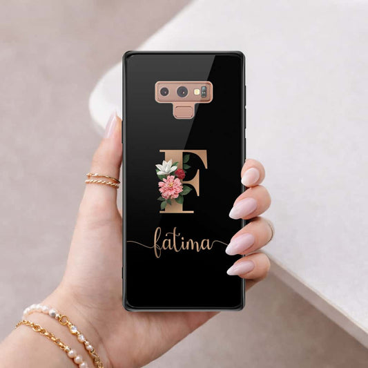 Samsung Galaxy Note 9 Cover - Personalized Alphabet Series - HQ Ultra Shine Premium Infinity Glass Soft Silicon Borders Case