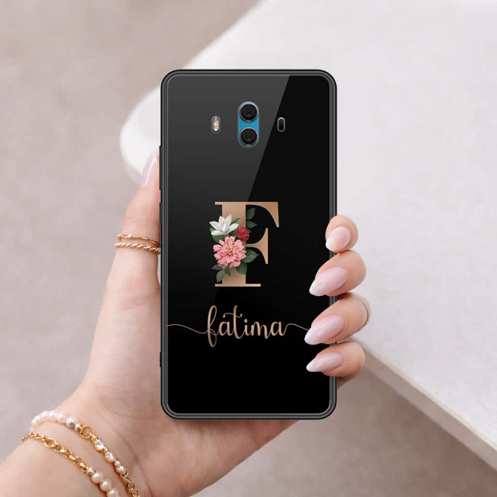 Huawei Mate 10 Cover - Personalized Alphabet Series - HQ Ultra Shine Premium Infinity Glass Soft Silicon Borders Case