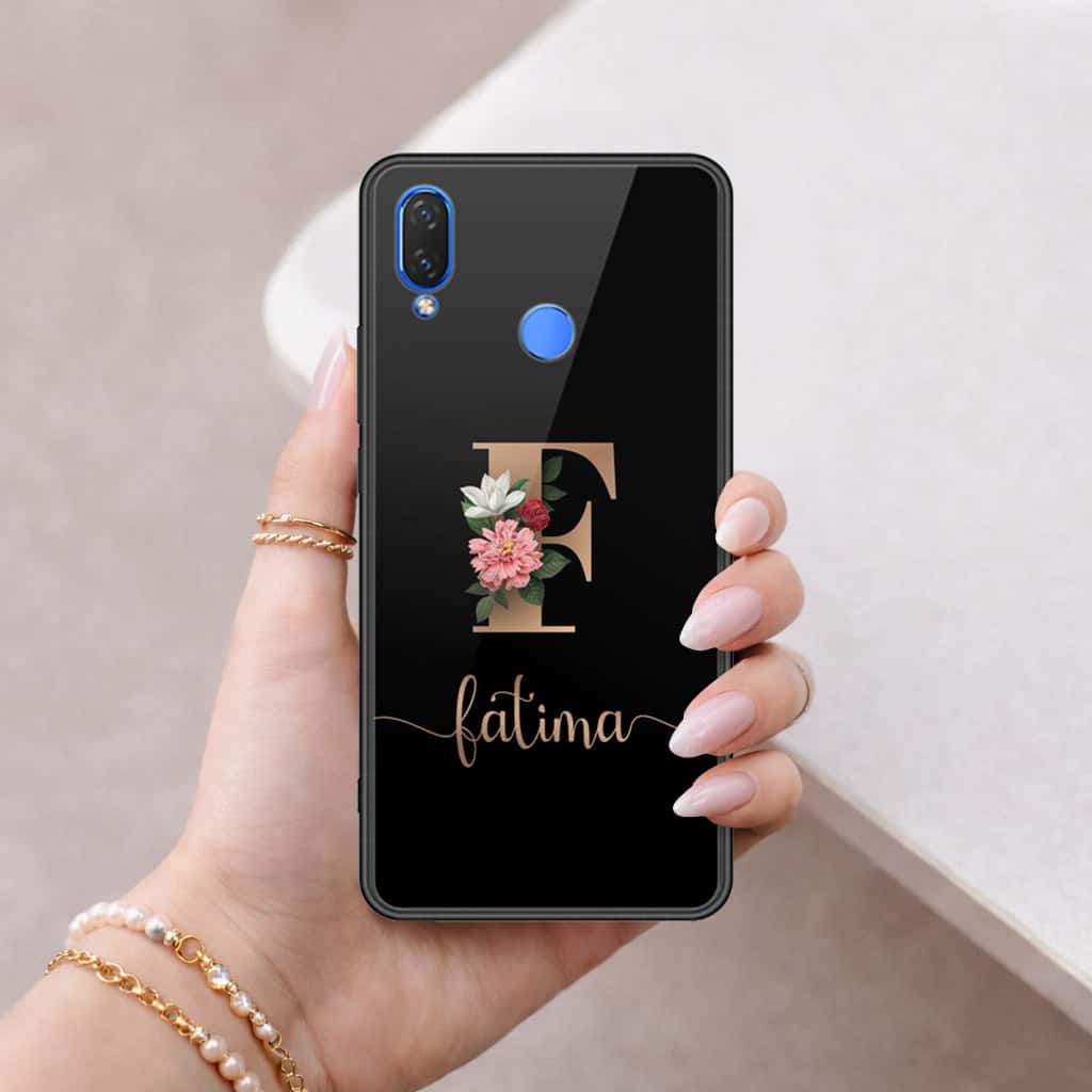 Huawei P Smart Plus Cover - Personalized Alphabet Series - HQ Ultra Shine Premium Infinity Glass Soft Silicon Borders Case