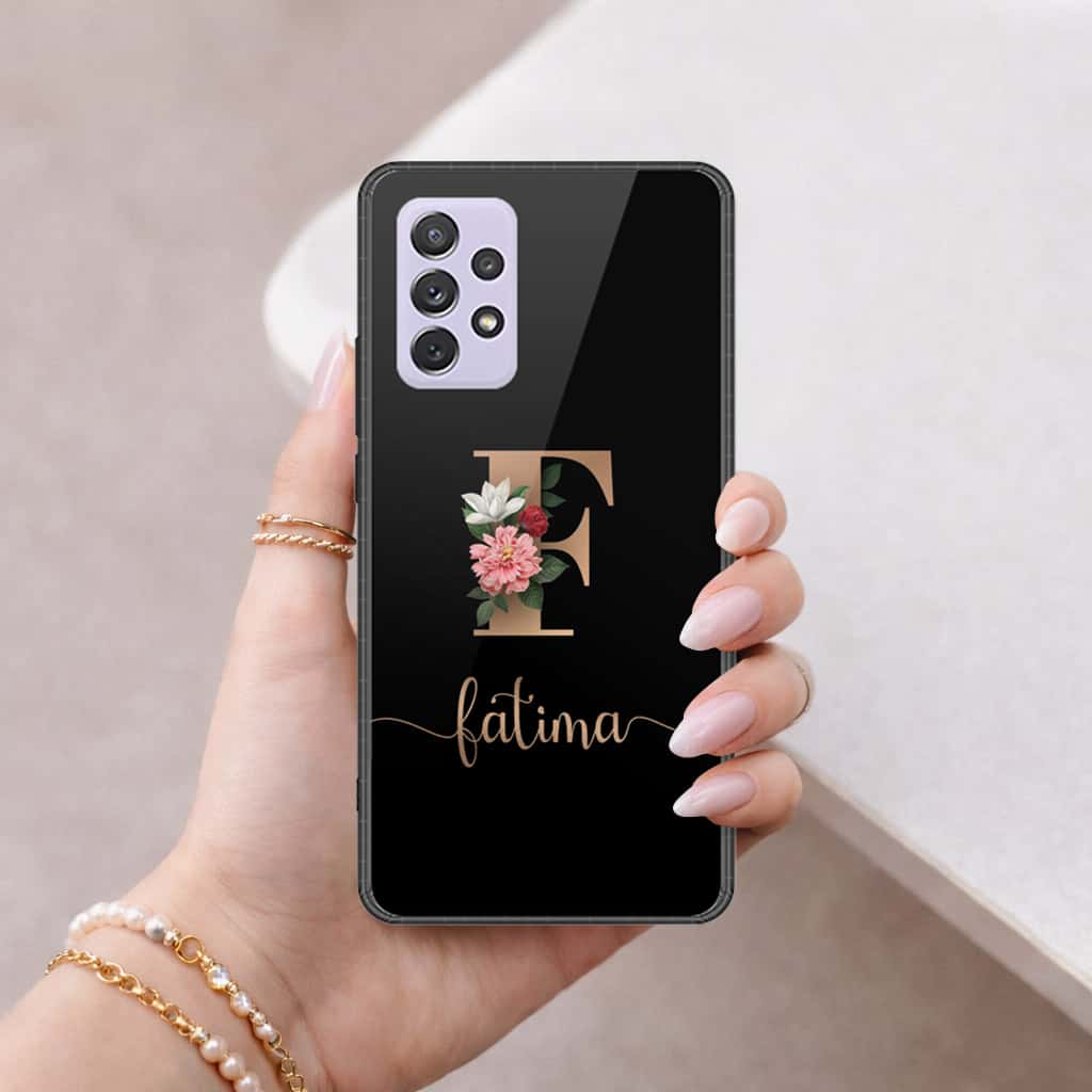 Samsung Galaxy A72 Cover - Personalized Alphabet Series - HQ Ultra Shine Premium Infinity Glass Soft Silicon Borders Case