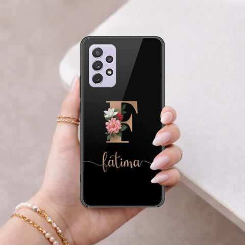 Samsung Galaxy A72 Cover - Personalized Alphabet Series - HQ Ultra Shine Premium Infinity Glass Soft Silicon Borders Case