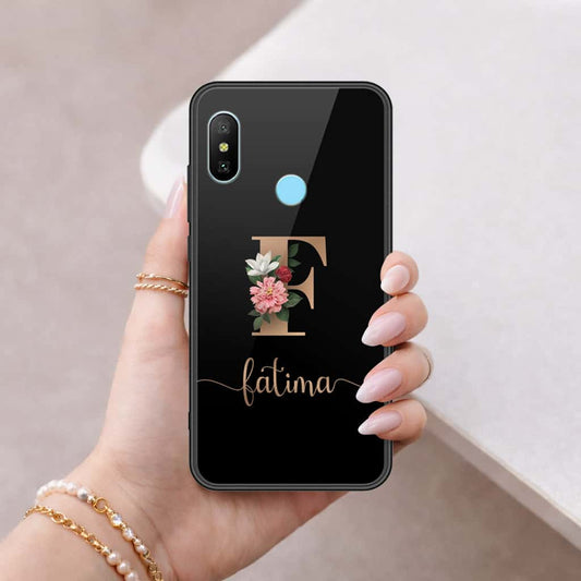 Redmi 6 Pro Cover - Personalized Alphabet Series - HQ Ultra Shine Premium Infinity Glass Soft Silicon Borders Case