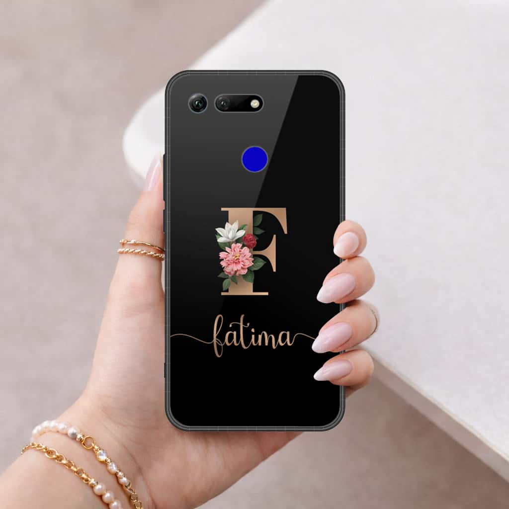 Huawei Honor View 20 Cover - Personalized Alphabet Series - HQ Ultra Shine Premium Infinity Glass Soft Silicon Borders Case
