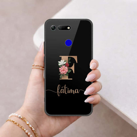 Huawei Honor View 20 Cover - Personalized Alphabet Series - HQ Ultra Shine Premium Infinity Glass Soft Silicon Borders Case