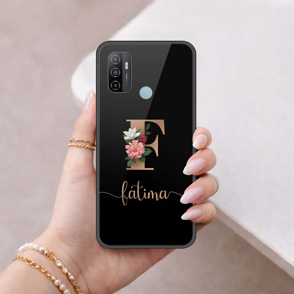 Oppo A53 Cover - Personalized Alphabet Series - HQ Ultra Shine Premium Infinity Glass Soft Silicon Borders Case