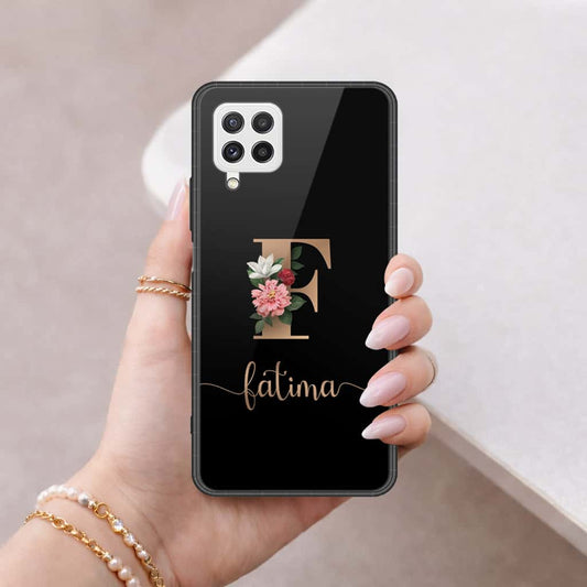 Samsung Galaxy A22 Cover - Personalized Alphabet Series - HQ Ultra Shine Premium Infinity Glass Soft Silicon Borders Case