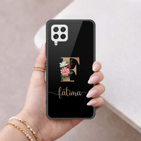 Samsung Galaxy A22 Cover - Personalized Alphabet Series - HQ Ultra Shine Premium Infinity Glass Soft Silicon Borders Case