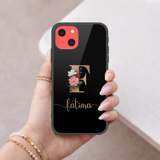 iPhone 13 Mini Cover - Personalized Alphabet Series - HQ Ultra Shine Premium Infinity Glass Soft Silicon Borders Case