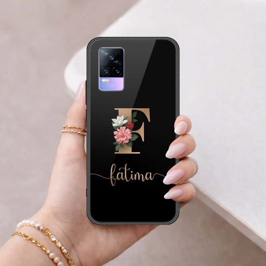 Vivo Y73 Cover - Personalized Alphabet Series - HQ Ultra Shine Premium Infinity Glass Soft Silicon Borders Case
