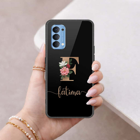 Oppo Reno 4 Cover - Personalized Alphabet Series - HQ Ultra Shine Premium Infinity Glass Soft Silicon Borders Case