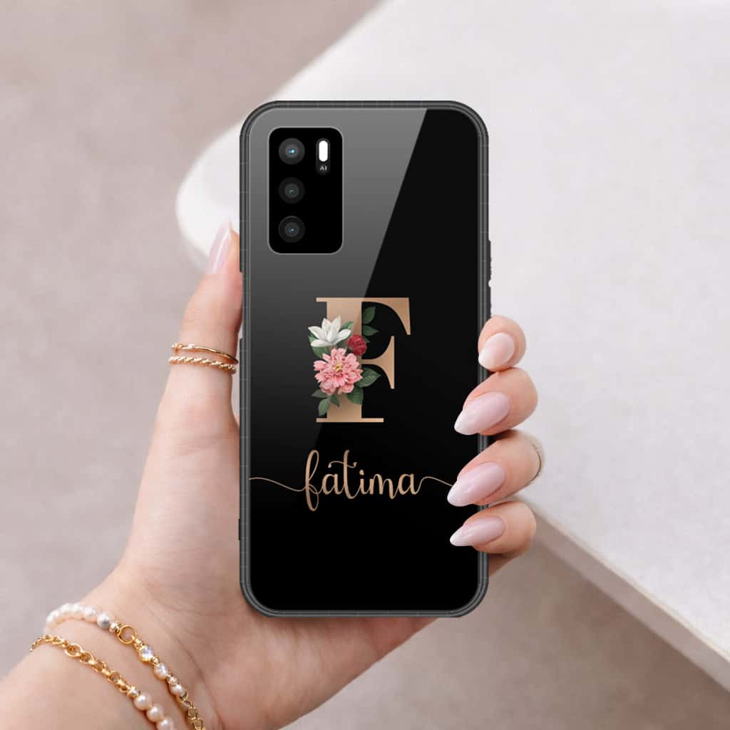 Oppo A16 Cover - Personalized Alphabet Series - HQ Ultra Shine Premium Infinity Glass Soft Silicon Borders Case