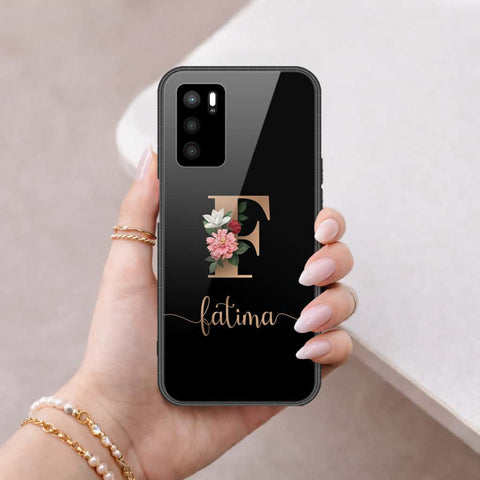 Oppo A16 Cover - Personalized Alphabet Series - HQ Ultra Shine Premium Infinity Glass Soft Silicon Borders Case