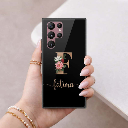 Samsung Galaxy S22 Ultra 5G Cover - Personalized Alphabet Series - HQ Ultra Shine Premium Infinity Glass Soft Silicon Borders Case