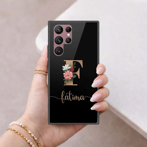 Samsung Galaxy S22 Ultra 5G Cover - Personalized Alphabet Series - HQ Ultra Shine Premium Infinity Glass Soft Silicon Borders Case