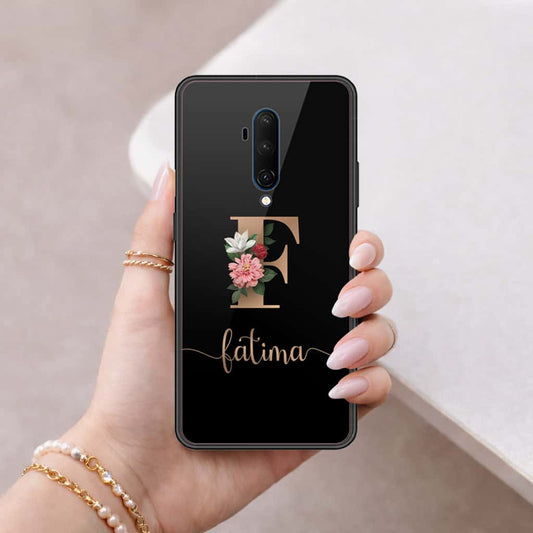 OnePlus 7T Pro Cover - Personalized Alphabet Series - HQ Ultra Shine Premium Infinity Glass Soft Silicon Borders Case