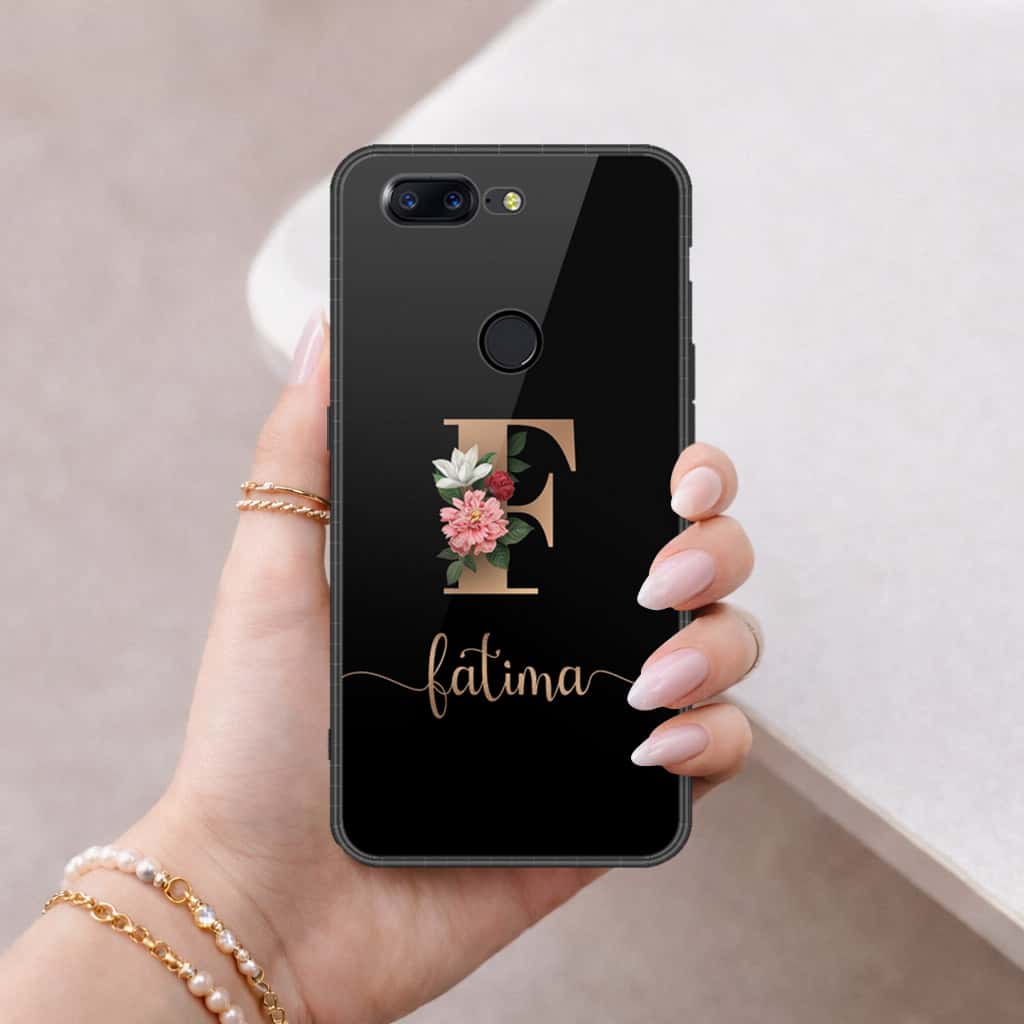 OnePlus 5T Cover - Personalized Alphabet Series - HQ Ultra Shine Premium Infinity Glass Soft Silicon Borders Case