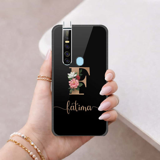 Tecno Camon 15 Premier Cover - Personalized Alphabet Series - HQ Ultra Shine Premium Infinity Glass Soft Silicon Borders Case