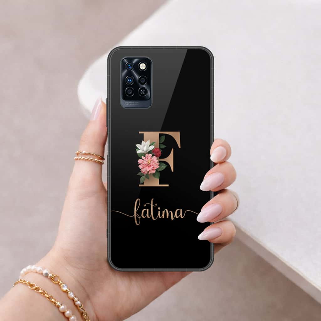 Infinix Note 10 Pro Cover - Personalized Alphabet Series - HQ Ultra Shine Premium Infinity Glass Soft Silicon Borders Case