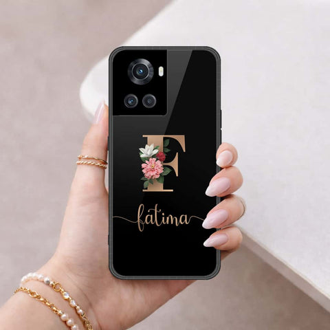 OnePlus 10R Cover - Personalized Alphabet Series - HQ Ultra Shine Premium Infinity Glass Soft Silicon Borders Case
