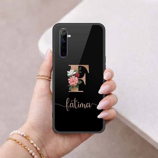 Realme 6 Cover - Personalized Alphabet Series - HQ Ultra Shine Premium Infinity Glass Soft Silicon Borders Case