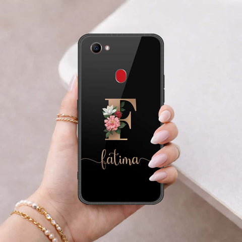 Oppo F7 Cover - Personalized Alphabet Series - HQ Ultra Shine Premium Infinity Glass Soft Silicon Borders Case