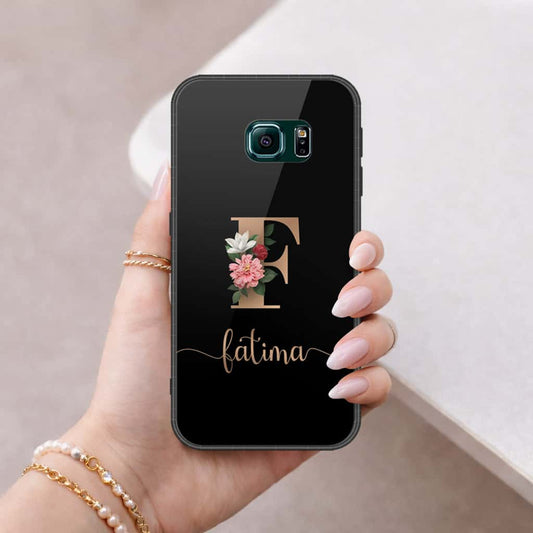 Samsung Galaxy S6 Edge Cover - Personalized Alphabet Series - HQ Ultra Shine Premium Infinity Glass Soft Silicon Borders Case