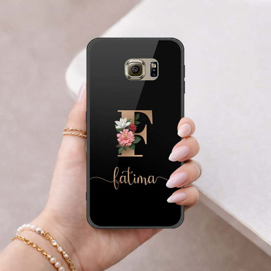 Samsung Galaxy S6 Cover - Personalized Alphabet Series - HQ Ultra Shine Premium Infinity Glass Soft Silicon Borders Case