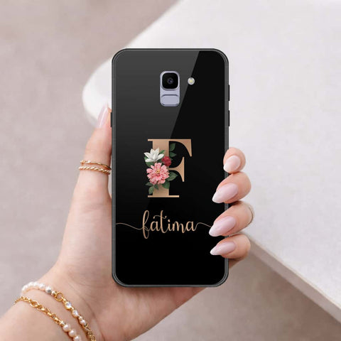 Samsung Galaxy J6 2018 Cover - Personalized Alphabet Series - HQ Ultra Shine Premium Infinity Glass Soft Silicon Borders Case