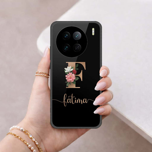 Vivo X90 Pro Cover - Personalized Alphabet Series - HQ Ultra Shine Premium Infinity Glass Soft Silicon Borders Case