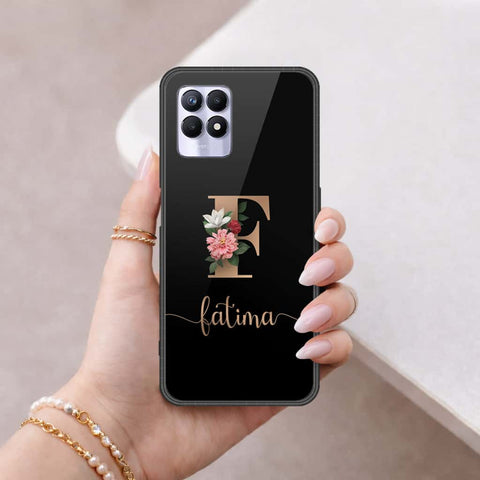 Realme 8i Cover - Personalized Alphabet Series - HQ Ultra Shine Premium Infinity Glass Soft Silicon Borders Case