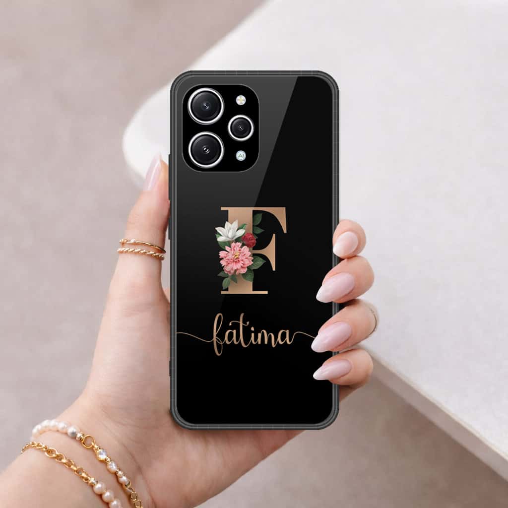 Xiaomi Redmi 12 Cover - Personalized Alphabet Series - HQ Ultra Shine Premium Infinity Glass Soft Silicon Borders Case