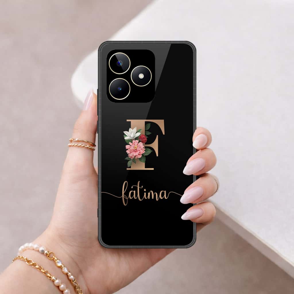 Realme C53 Cover - Personalized Alphabet Series - HQ Ultra Shine Premium Infinity Glass Soft Silicon Borders Case
