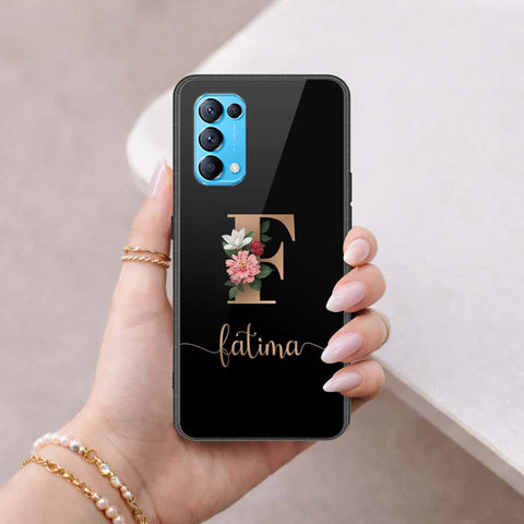 Oppo Reno 5 4G Cover - Personalized Alphabet Series - HQ Ultra Shine Premium Infinity Glass Soft Silicon Borders Case