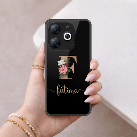 Infinix Smart 8 Cover - Personalized Alphabet Series - HQ Ultra Shine Premium Infinity Glass Soft Silicon Borders Case
