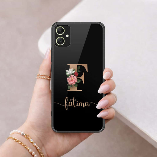 Samsung Galaxy M05 Cover - Personalized Alphabet Series - HQ Ultra Shine Premium Infinity Glass Soft Silicon Borders Case