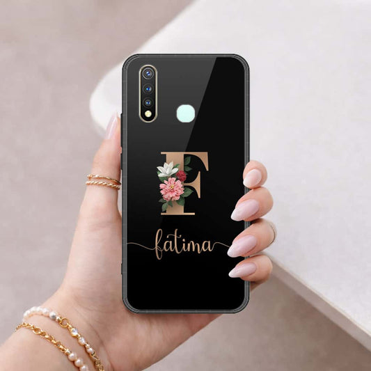 Vivo Y19 Cover - Personalized Alphabet Series - HQ Ultra Shine Premium Infinity Glass Soft Silicon Borders Case