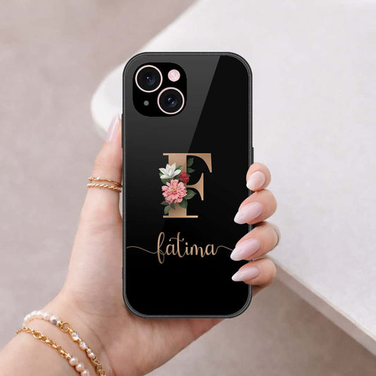 iPhone 15 Plus Cover - Personalized Alphabet Series - HQ Ultra Shine Premium Infinity Glass Soft Silicon Borders Case