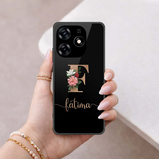 Tecno Spark 10 Pro Cover - Personalized Alphabet Series - HQ Ultra Shine Premium Infinity Glass Soft Silicon Borders Case