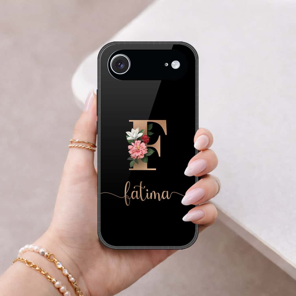 iPhone 18 Air - Personalized Alphabet Series - HQ Ultra Shine Premium Infinity Glass Soft Silicon Borders Case