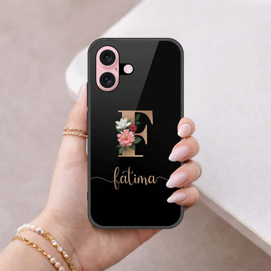 iPhone 16 Plus - Personalized Alphabet Series - HQ Ultra Shine Premium Infinity Glass Soft Silicon Borders Case