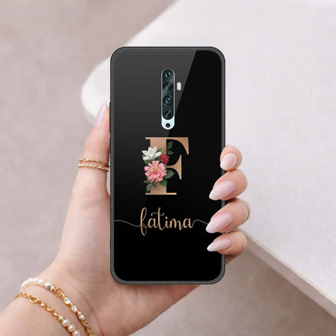 Oppo Reno 2 Cover - Personalized Alphabet Series - HQ Ultra Shine Premium Infinity Glass Soft Silicon Borders Case