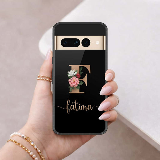 Google Pixel 7 Pro Cover - Personalized Alphabet Series - HQ Ultra Shine Premium Infinity Glass Soft Silicon Borders Case