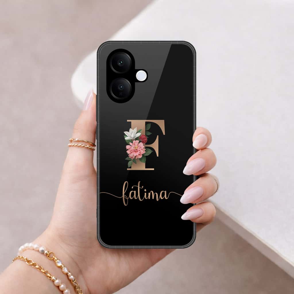 Vivo V40 Lite (IDN) Cover - Personalized Alphabet Series - HQ Ultra Shine Premium Infinity Glass Soft Silicon Borders Case