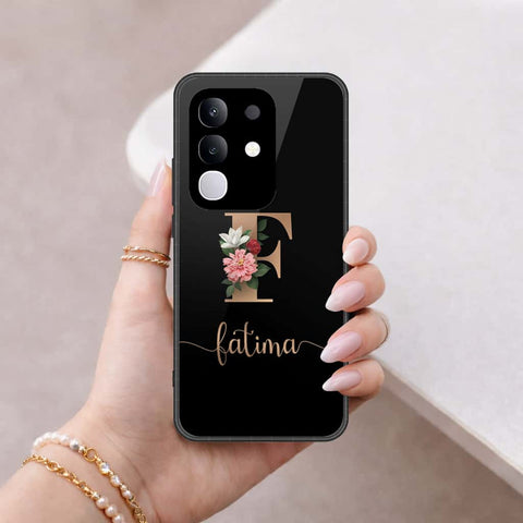 Vivo T4x Cover - Personalized Alphabet Series - HQ Ultra Shine Premium Infinity Glass Soft Silicon Borders Case